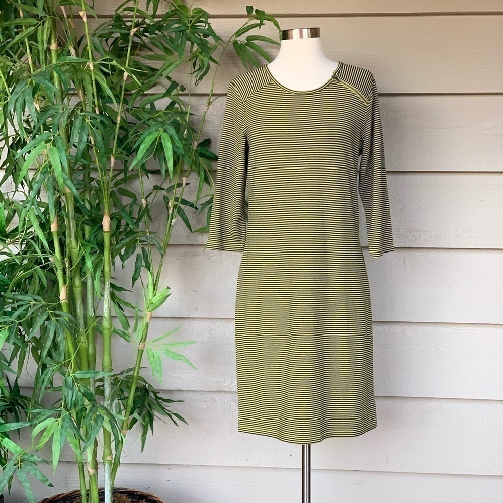 Eaze by Renuar Pistachio w/ Black Stripes Dress